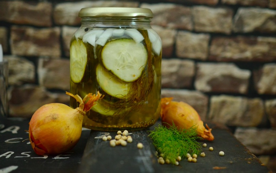 Jar of cucumbers - a basement